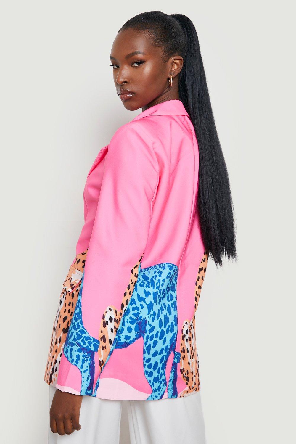 Leopard print 2025 fitted jacket